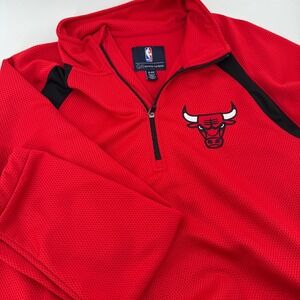 Mens GIII Sports by Carl‎ Banks Chicago Bulls Red 1/4 Zip Pullover XL EG NBA
